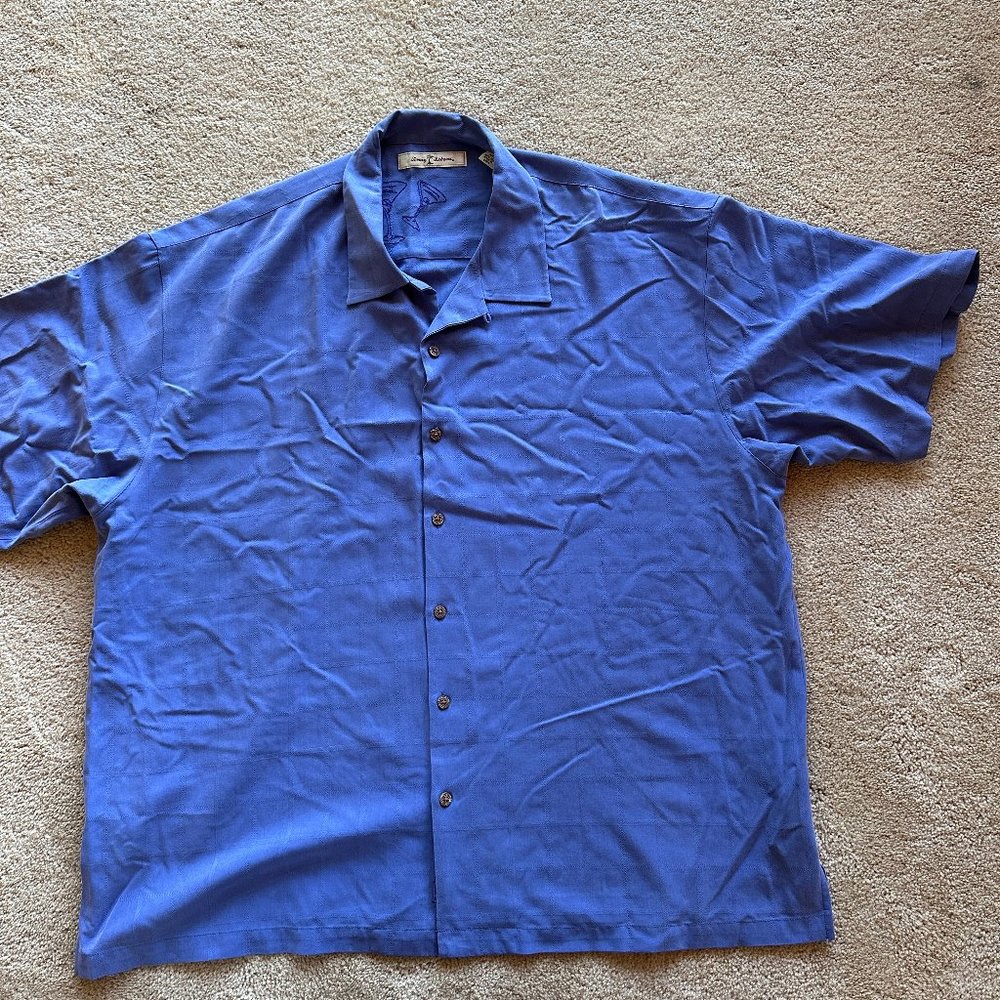 Tommy Bahama Blue Silk Camp Shirt